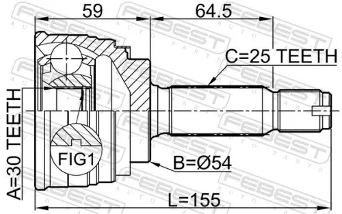 FEBEST Joint Kit, drive shaft (0410-009)