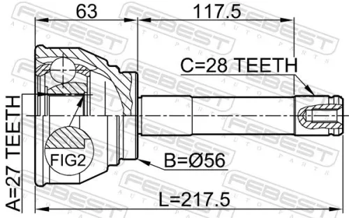 FEBEST Joint Kit, drive shaft (0410-014)