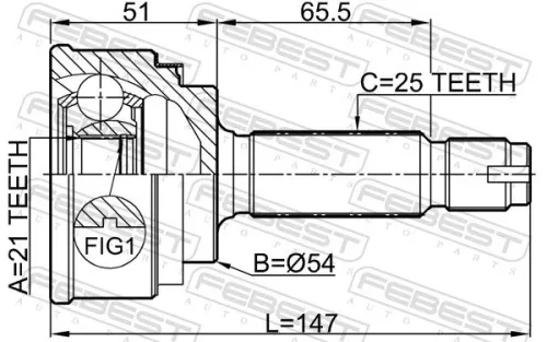 FEBEST Joint Kit, drive shaft (0410-039)