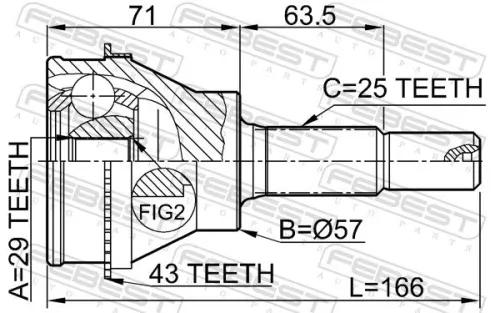 FEBEST Joint Kit, drive shaft (0410-CU20RA43)