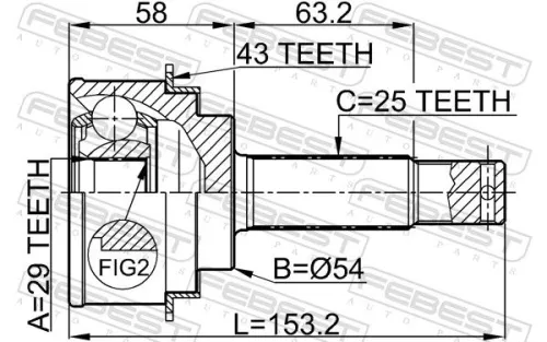 FEBEST Joint Kit, drive shaft (0410-H76A43)