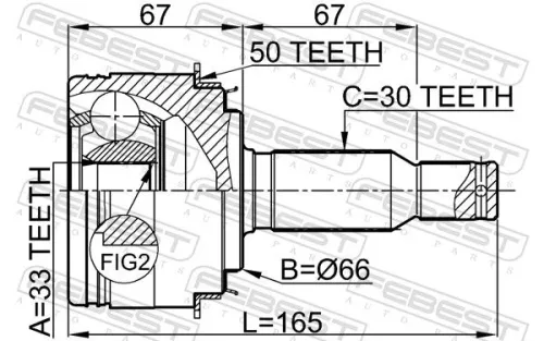 FEBEST Joint Kit, drive shaft (0410-V75A50)