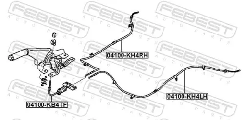FEBEST Cable Pull, parking brake (04100-KH4RH)