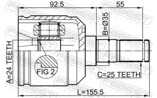 FEBEST Joint Kit, drive shaft (0411-E55)