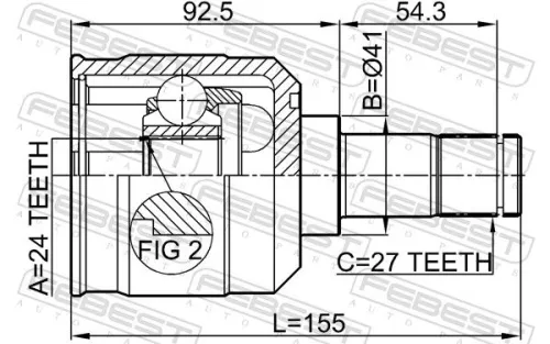 FEBEST Joint Kit, drive shaft (0411-EA)