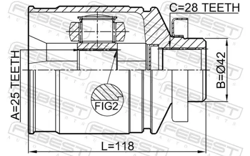 FEBEST Joint Kit, drive shaft (0411-N64RH)