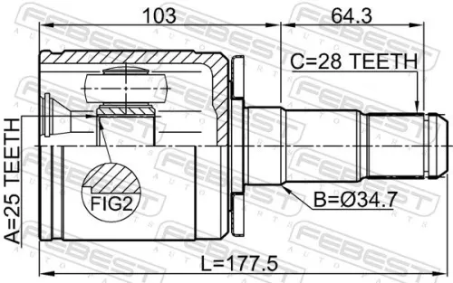 FEBEST Joint Kit, drive shaft (0411-PD4WLH)