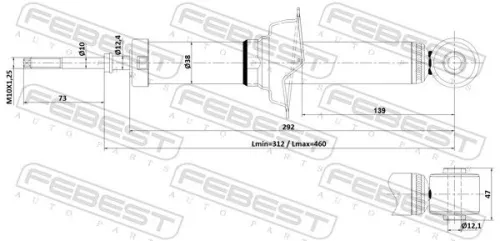 FEBEST Shock Absorber (04110-009R)