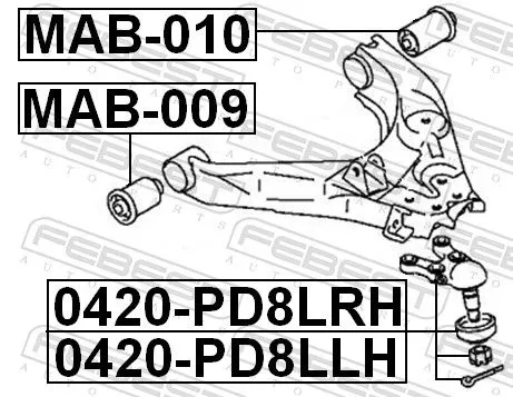 FEBEST Ball Joint (0420-PD8LRH)
