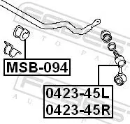 FEBEST Link/Coupling Rod, stabiliser bar (0423-45R)