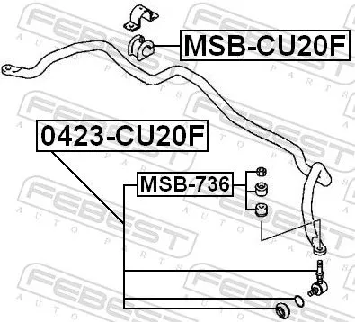 FEBEST Link/Coupling Rod, stabiliser bar (0423-CU20F)