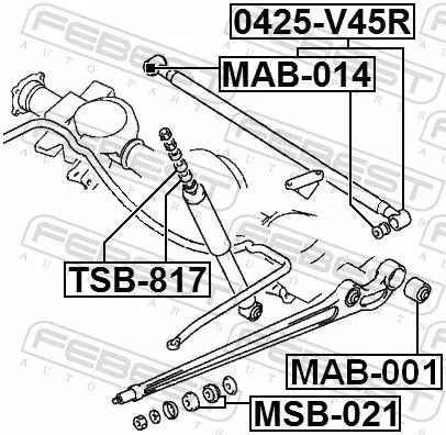 FEBEST Control/Trailing Arm, wheel suspension (0425-V45R)