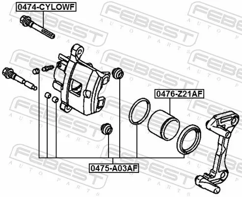 FEBEST Repair Kit, brake caliper (0475-A03AF)