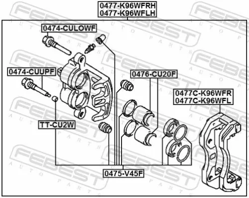 FEBEST Brake Caliper (0477-K96WFLH)