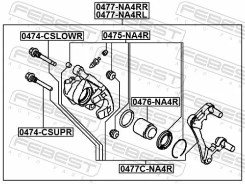FEBEST Brake Caliper (0477-NA4RL)