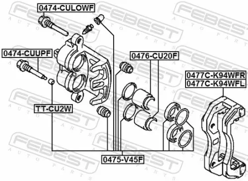 FEBEST Brake Caliper Bracket Set (0477C-K94WFL)