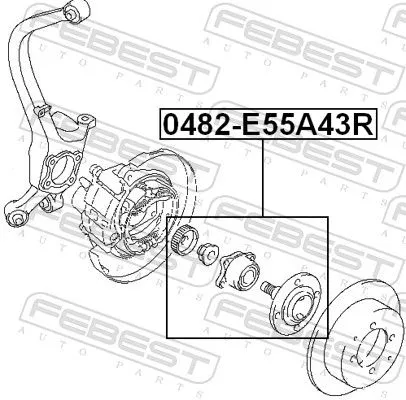 FEBEST Wheel Hub (0482-E55A43R)