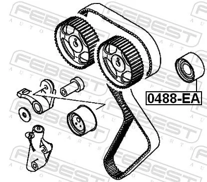 FEBEST Deflection Pulley/Guide Pulley, timing belt (0488-EA)