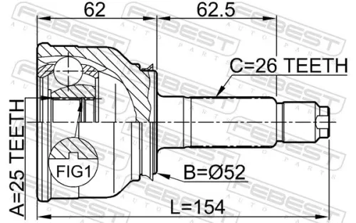 FEBEST Joint Kit, drive shaft (0510-003)