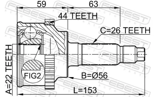 FEBEST Joint Kit, drive shaft (0510-009A44)