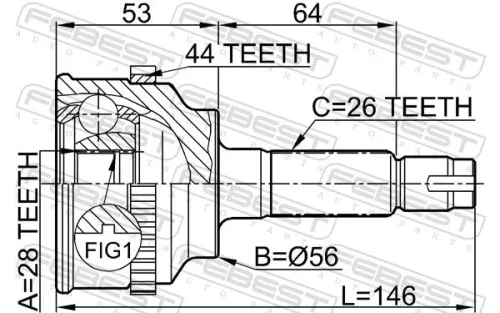 FEBEST Joint Kit, drive shaft (0510-034A44)