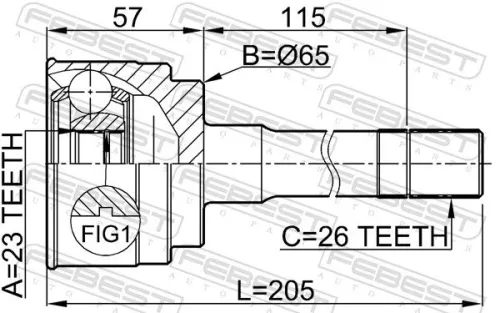 FEBEST Joint Kit, drive shaft (0510-035)