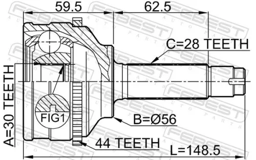 FEBEST Joint Kit, drive shaft (0510-037A44)