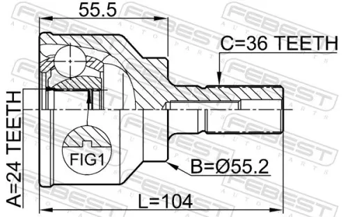 FEBEST Joint Kit, drive shaft (0510-043)