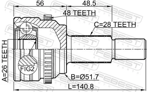 FEBEST Joint Kit, drive shaft (0510-CX5A48R)