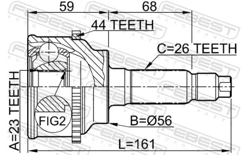 FEBEST Joint Kit, drive shaft (0510-FRA44)