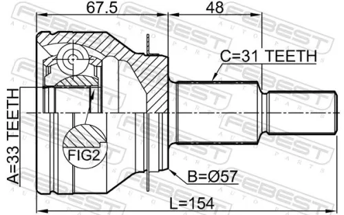 FEBEST Joint Kit, drive shaft (0510-KEMT)