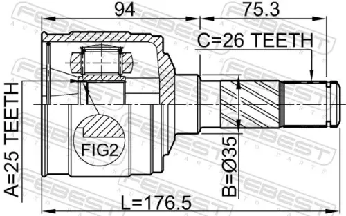FEBEST Joint Kit, drive shaft (0511-B25RH)