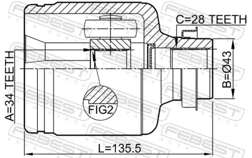 FEBEST Joint Kit, drive shaft (0511-BL23MTRH)