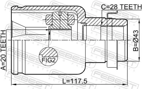 FEBEST Joint Kit, drive shaft (0511-DY3WATRH)
