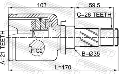 FEBEST Joint Kit, drive shaft (0511-DY5WATLH)