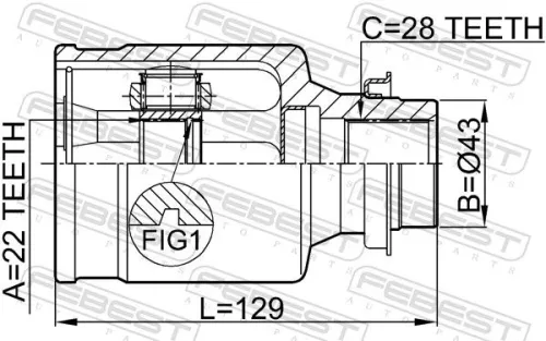 FEBEST Joint Kit, drive shaft (0511-M316MTRH)