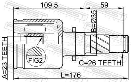FEBEST Joint Kit, drive shaft (0511-M320ATLH)