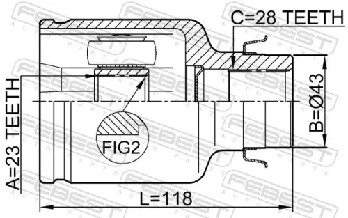 FEBEST Joint Kit, drive shaft (0511-M320ATRH)