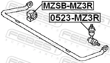 FEBEST Link/Coupling Rod, stabiliser bar (0523-MZ3R)