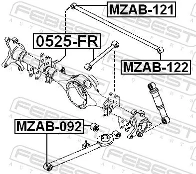 FEBEST Control/Trailing Arm, wheel suspension (0525-FR)