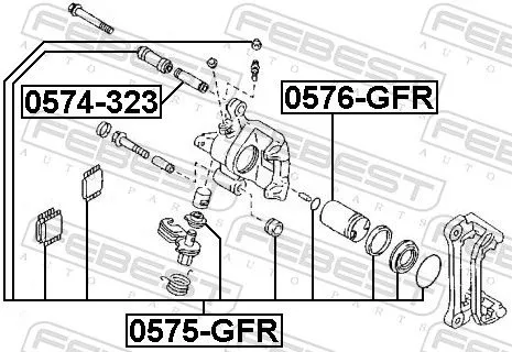 FEBEST Piston, brake caliper (0576-GFR)