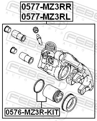 FEBEST Brake Caliper (0577-MZ3RL)