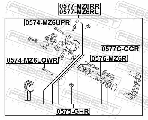 FEBEST Brake Caliper (0577-MZ6RL)