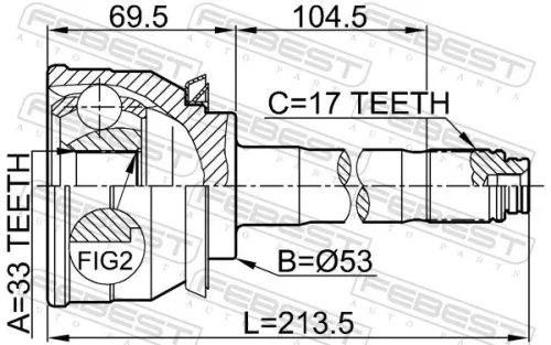 FEBEST Joint Kit, drive shaft (0610-007)
