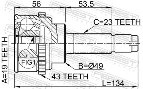 FEBEST Joint Kit, drive shaft (0710-017A43)
