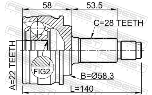 FEBEST Joint Kit, drive shaft (0710-GVJB)