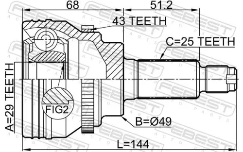 FEBEST Joint Kit, drive shaft (0710-IGN29A43)