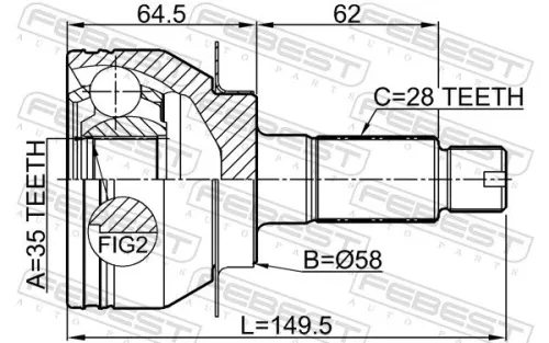 FEBEST Joint Kit, drive shaft (0710-RW415)