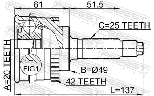 FEBEST Joint Kit, drive shaft (0710-SY415A42)