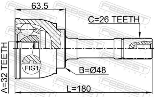 FEBEST Joint Kit, drive shaft (0710-XL7)